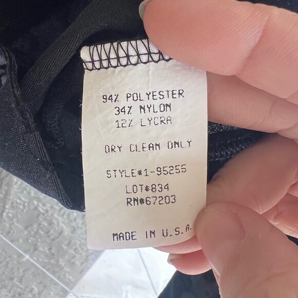 Vintage 1990's black velvet floral button front jacket size M - Picture 4 of 5